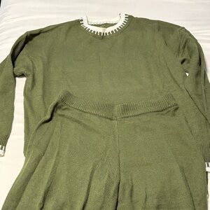 Olive Green Women's Sweater Lounge Set